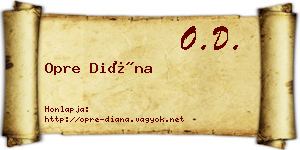 Opre Diána névjegykártya